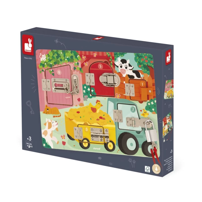 Tablero de cerraduras "La granja" - Janod